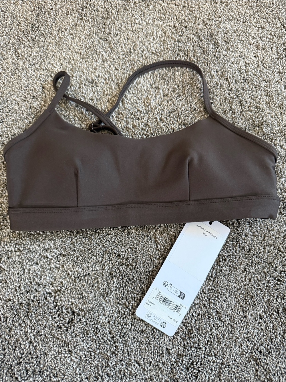ALO Yoga Chocolate Brown Strappy Sports Bra & Leggings Set - Picture 2 of 3